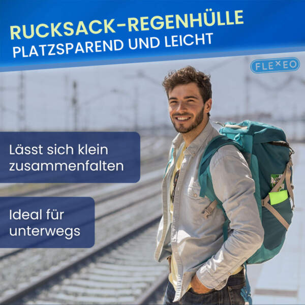 Rucksack Regenschutzhülle für 40-55 L, reflektierend – Bild 12