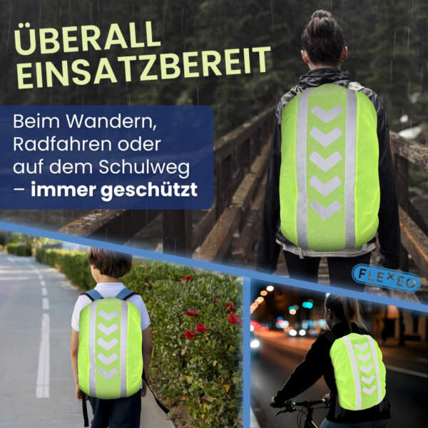 Rucksack Regenschutzhülle für 40-55 L, reflektierend – Bild 14