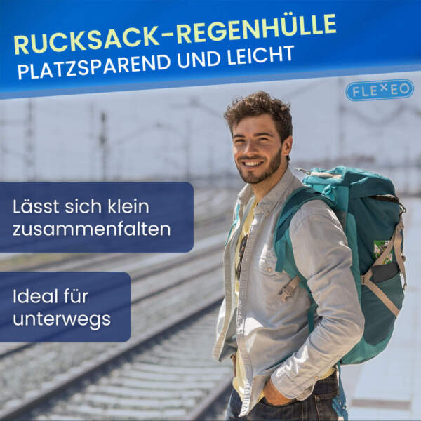 Rucksack Regenschutzhülle für 40-55 L, reflektierend – Bild 5