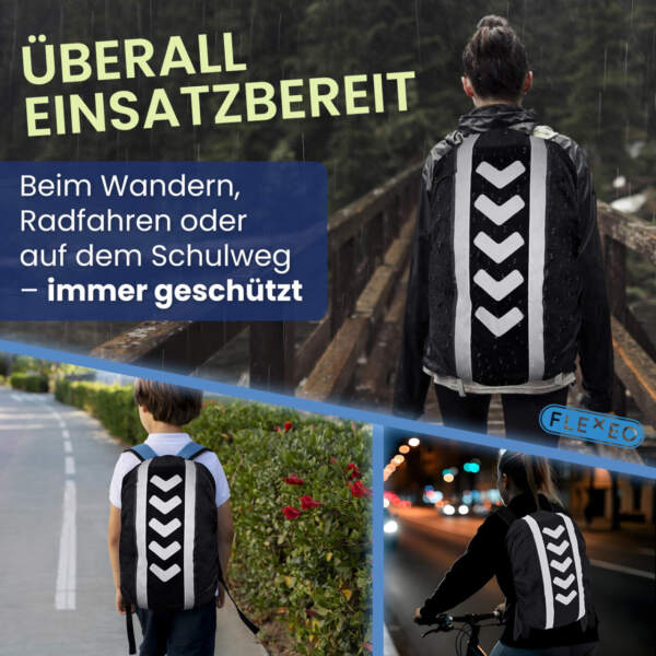 Rucksack Regenschutzhülle für 40-55 L, reflektierend – Bild 7