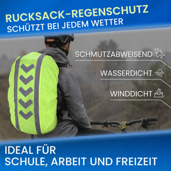 Rucksack Regenschutzhülle für 40-55 L, reflektierend – Bild 9