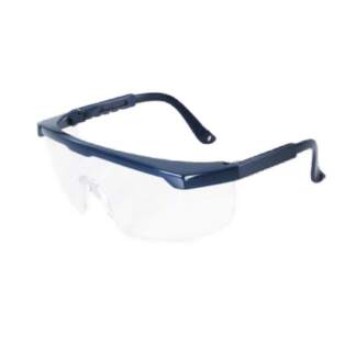 Schutzbrille mit blauem Rahmen