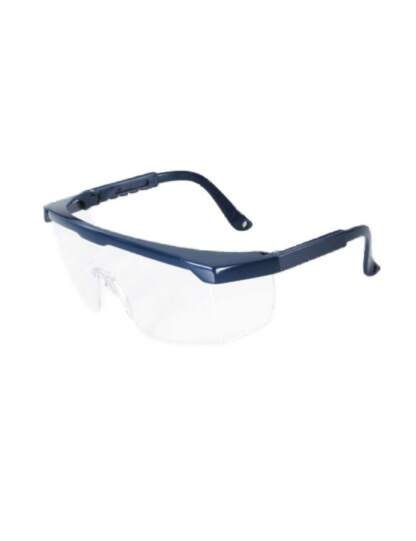 Schutzbrille mit blauem Rahmen