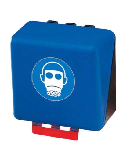 Aufbewahrungsbox für große Atemschutzmasken blau