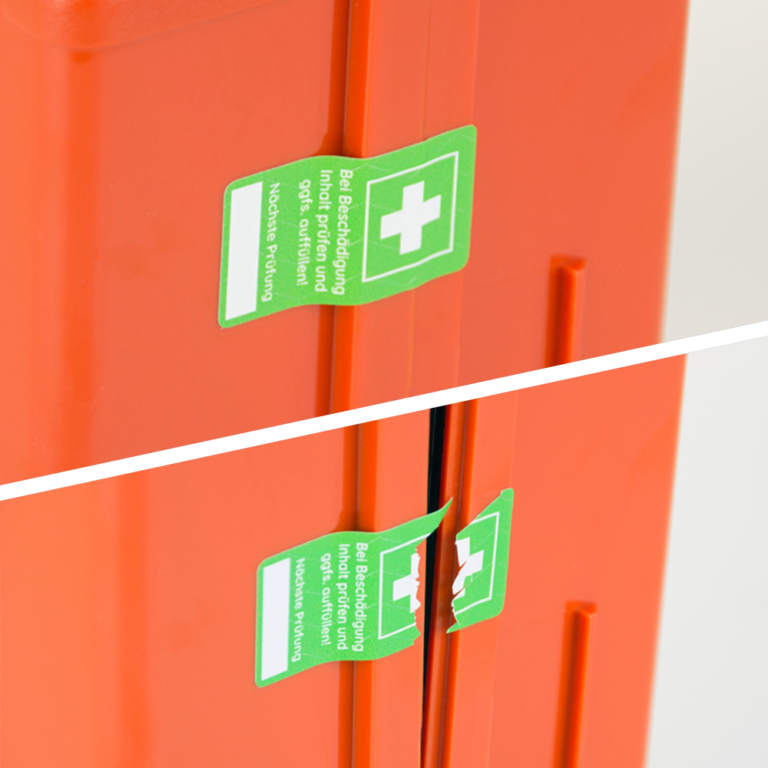 Siegelaufkleber für ErsteHilfeKoffer, 4 Stück FLEXEO