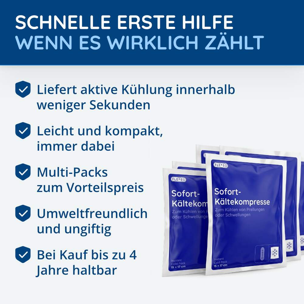Sofort-Kältekompresse groß, 15 × 17 cm, 10 Stück – Bild 2