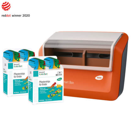WERO Smart Box® Pflasterspender gefüllt mit Werosmart KunterBunt Pflasterstrips für Kinder