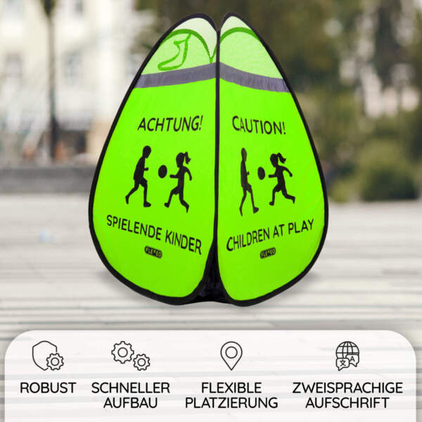 Warnaufsteller "Spielende Kinder", 60 × 40 × 40 cm – Bild 3