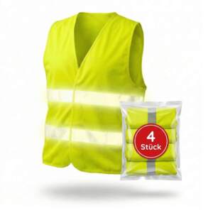Warnwesten nach DIN EN ISO 20471, 4 Stück