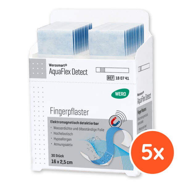 Werosmart AquaFlex Detect Pflasterspender-Einsätze Fingerpflaster 16 x 2,5 cm