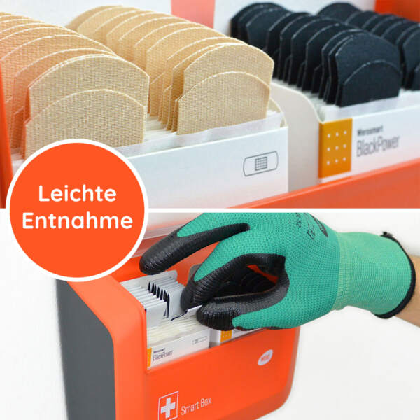 Entnahme der Pflaster aus dem WERO Smart Box Pflasterspender