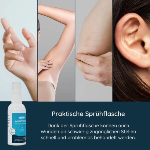 Wundspray für schwierig zu erreichende Körperstellen