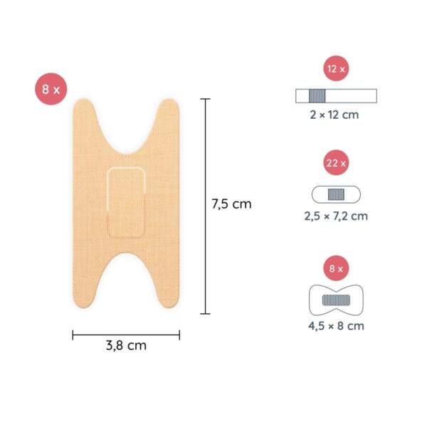 Maße der verschiedenen Pflasterstrips