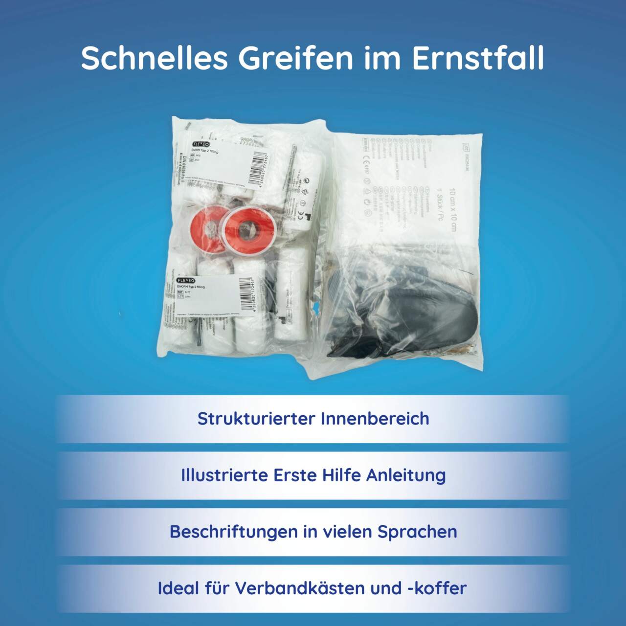 Erste-Hilfe-Nachfüllset Ö-Norm Z1020 Typ 1 - FS Medizintechnik Handels GmbH, Rettungsmedizin